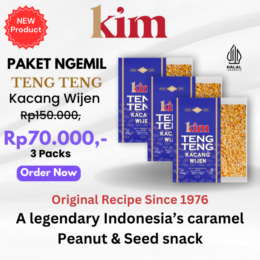 

KIM Teng Teng Paket Ngemil Kacang Wijen isi 3 packs