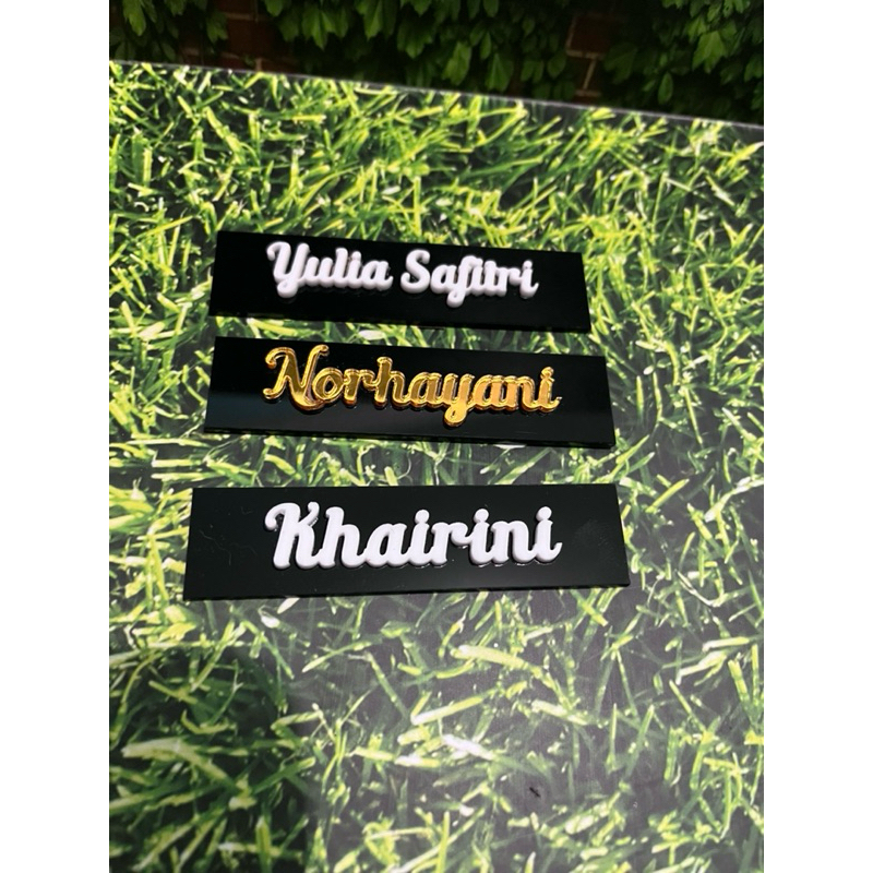 

Nama Dada Timbul 3D, Name Tag Timbul