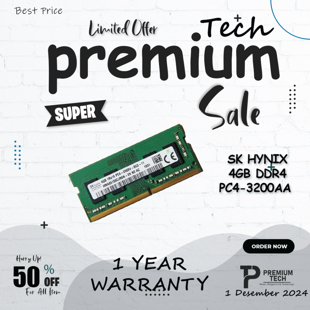 SK HYNIX 4GB DDR4 PC4-3200AA Garansi 1 Tahun