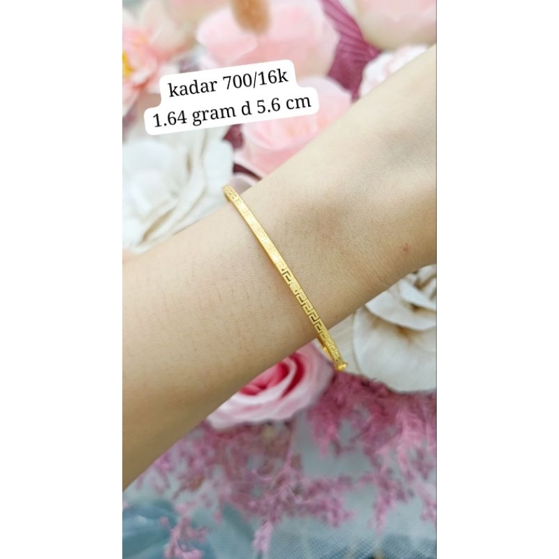 gelang bangle tipis model terbaru emas asli kadar 700/16k