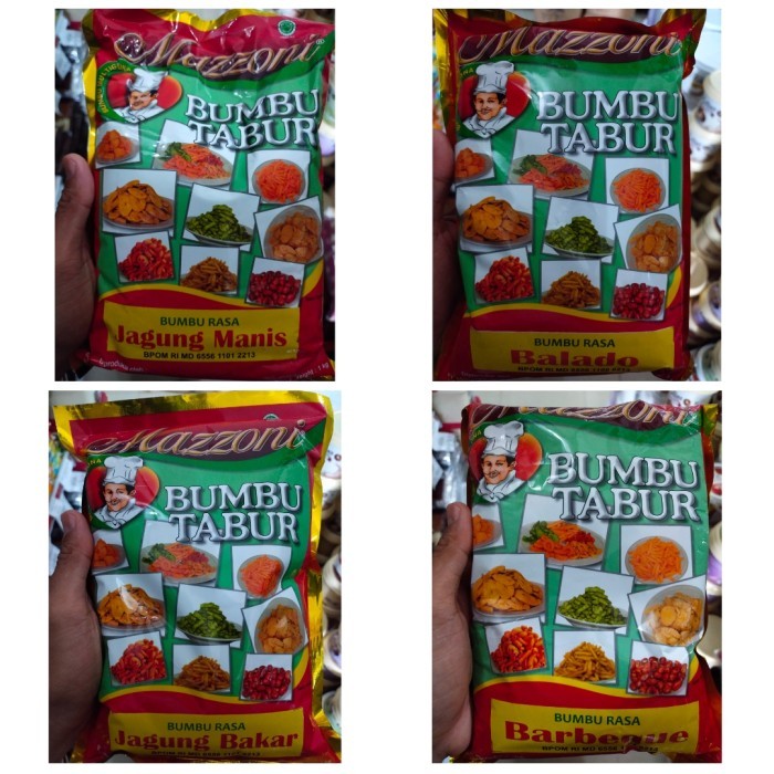

Mazzoni Bumbu Tabur 1KG KEJU/JAGUNG MANIS / BALADO EXTRA PEDAS / SUPER PEDAS / BBQ KEMASAN 1 Kg