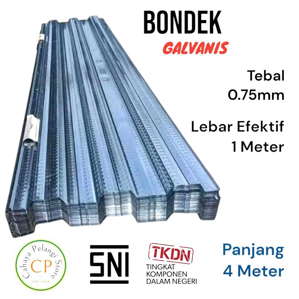 Bondek 0.75 0,75 Panjang 4 Meter 4m Bondeck Plat Cor