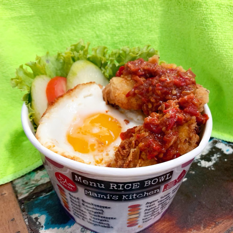

Nasi Kotak/ Rice Bowl 800ml Ayam Geprek Menu Mami’s Kitchen