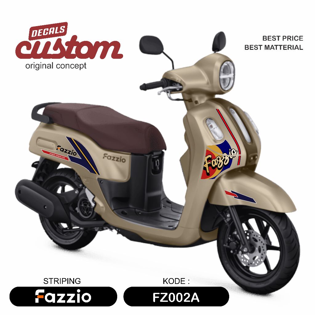 stiker motor yamaha fazzio striping yamaha fazio hybrit decal variasi fazio