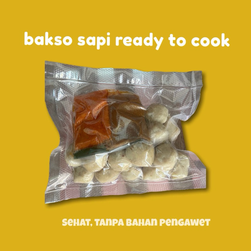 

Bakso Sapi siap saji + bumbu dan sambal