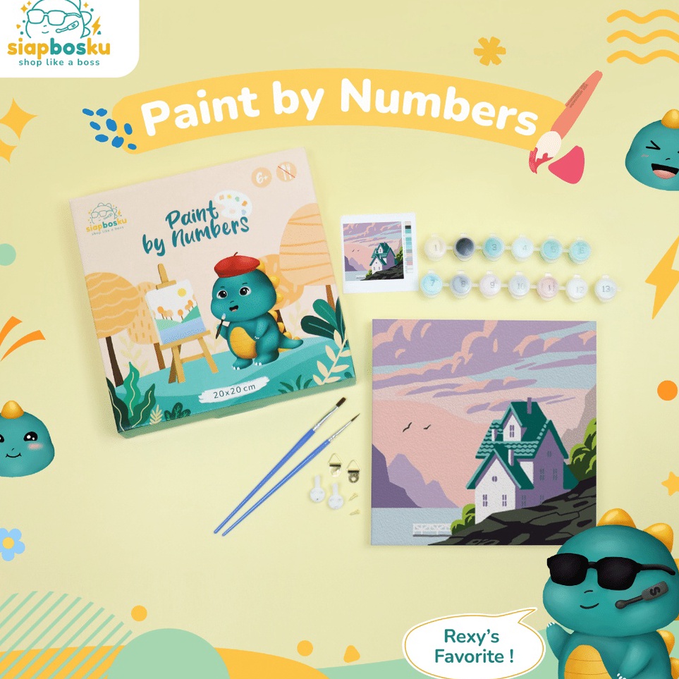 

Super Quality PAINT BY NUMBER 2x2 CM AESTHETIC LANDSCAPE KANVAS PAINTING KIT WITH FRAME SIAP LUKIS