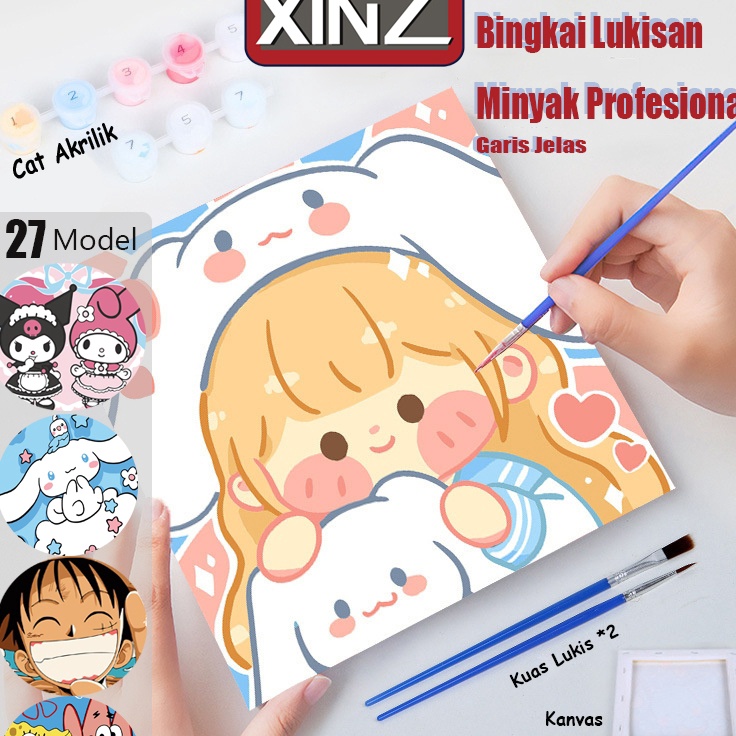 

Murah Surprise XiNZ Paint By Number 2x2cm Kit Kartun DIY Painting Kit Canvas Paint By Number Digital Melukis
