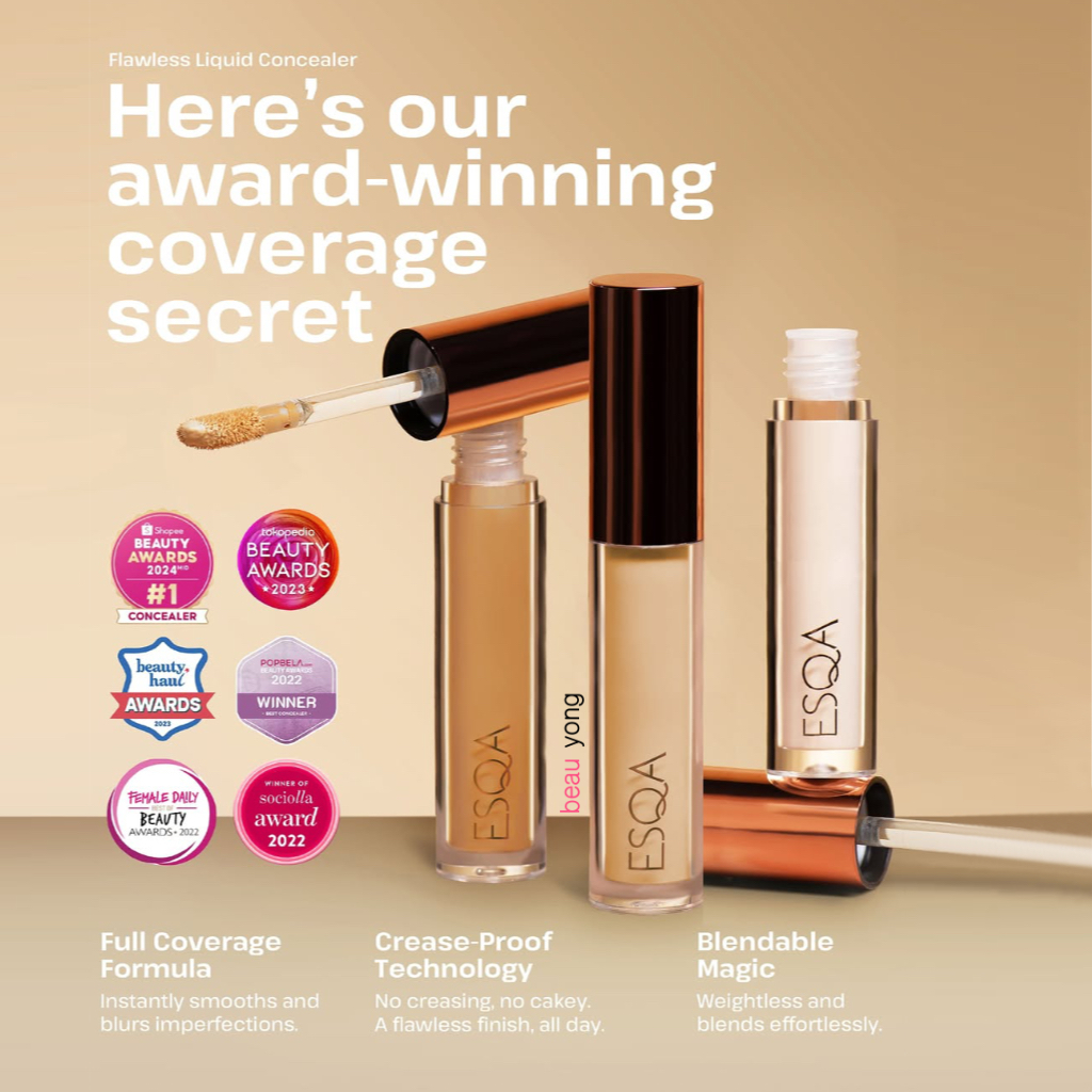 ESQA COSMETICS Flawless Liquid Concealer | Milkshake | Vanilla | Custard | Granola