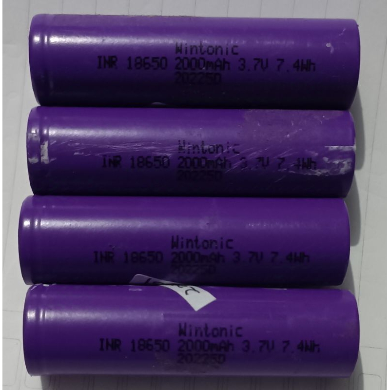 Battery baterai batre 18650 lithium-ion real kapasitas 2000mAh