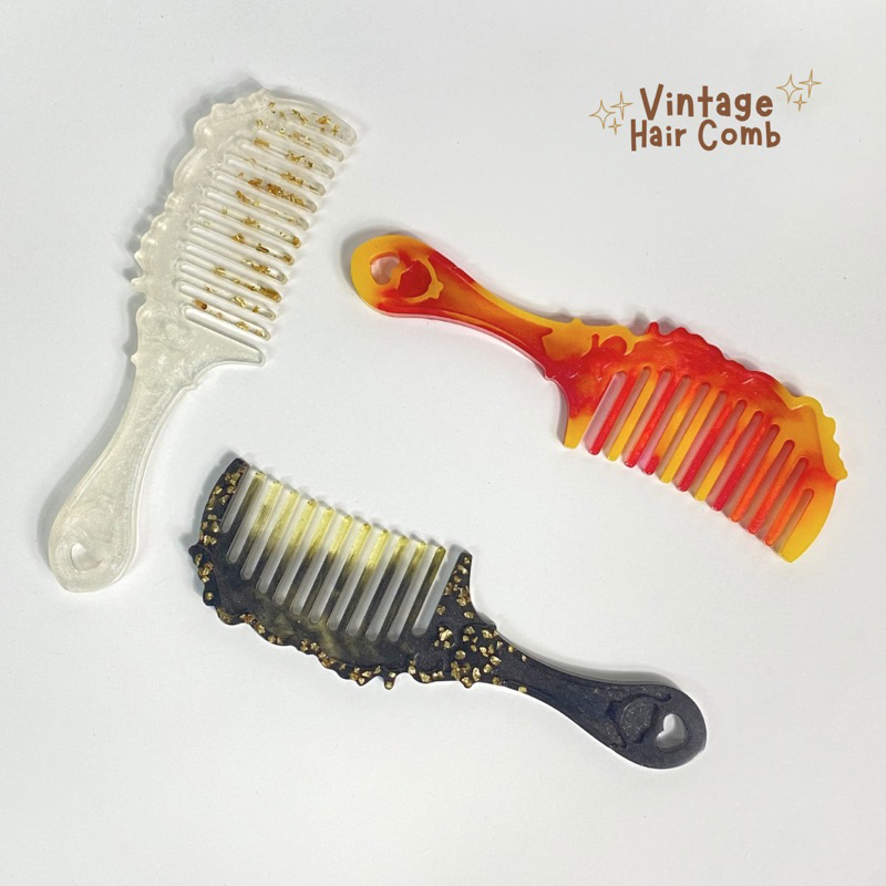Resin Hair Comb | Resin Vintage Hair Comb | Resin Art | Resin Gift | Sisir Resin