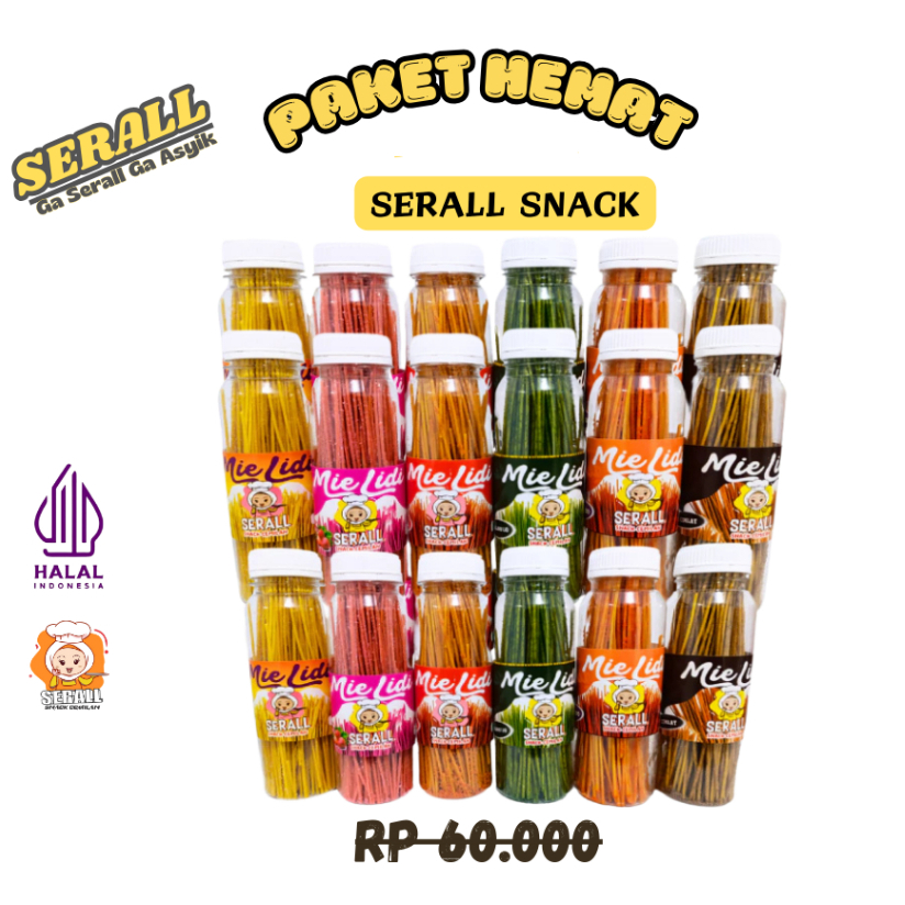 

SERALL Mie Lidi 10 Botol 6 Varian Rasa Super Murah