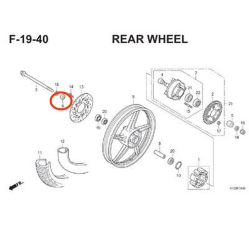 BOSH RODA BELAKANG KANAN HONDA SUPRA X 125 KARBU SUPRA X 125 FI ORIGONAL AHM 42313KTM750