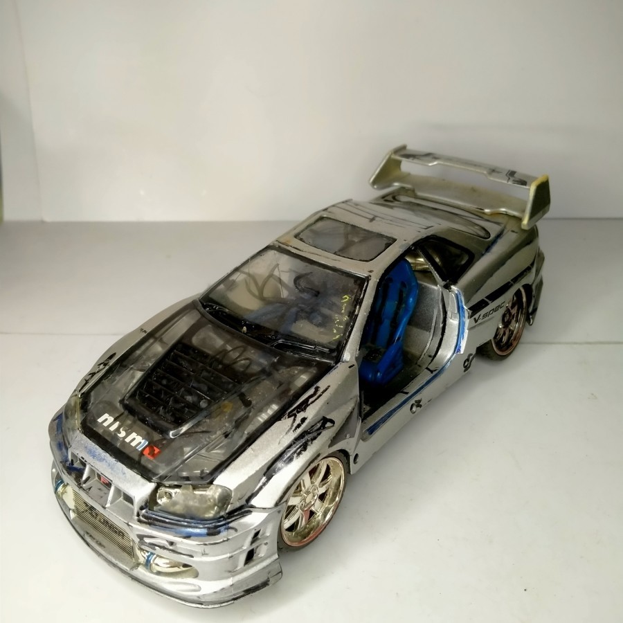 Diecast Kentoys Nissan Skyline Silver 1/24 Junk Loose Bahan