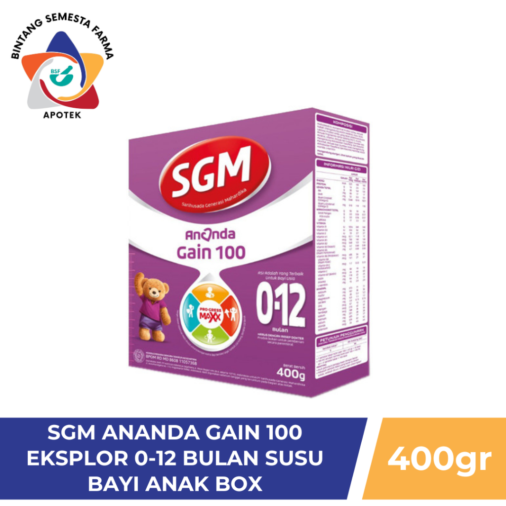 SGM ANANDA GAIN 100 EKSPLOR 0-12 BULAN SUSU BAYI ANAK BOX
