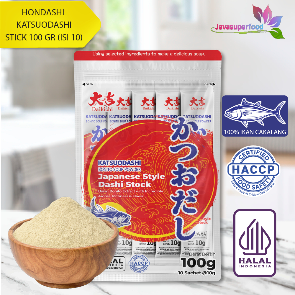 

[HALAL] HONDASHI KATSUODASHI BONITO SOUP POWDER STICK 100 GR (ISI 10) / BUMBU IKAN / BUBUK KALDU IKAN BONITO KERING / BUBUK KATSUOBUSHI / IKAN CAKALANG / MARUMOTO