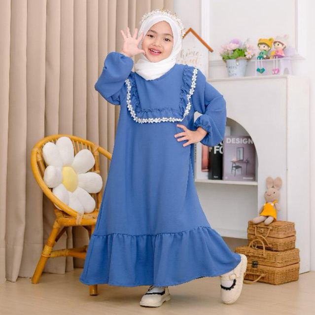 GAMIS WILLONA // gamis anak / gamis crinkle / gamis polos / baju muslim anak / baju anak