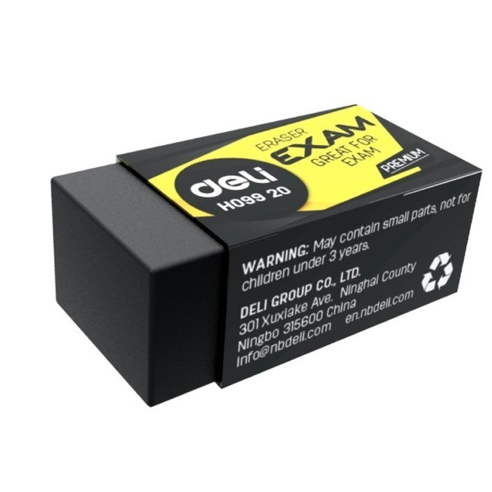 

DELI - EH09920 Penghapus Eraser Ujian Exam 2B 12mm / Harga Per-pcs Hitam Black