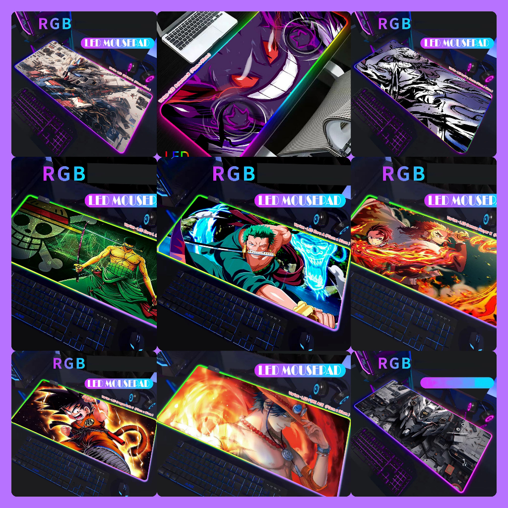 LUCKY CAT - LED Luminous Colorful RGB Mouse Pad Gamer Mouse Mats Anti-slip | LED USB Mousepad | Comp