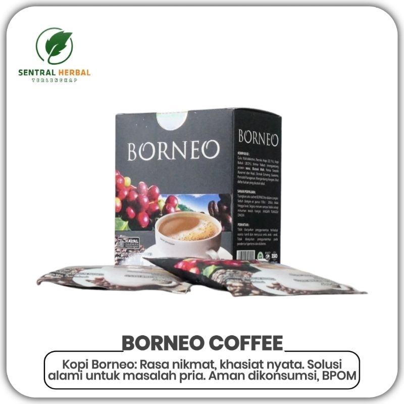

Kopi Borneo Original Minuman Serbuk Kopi Gula & Krimer Isi 5 Sachet