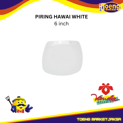 PIRING 6 inch HAWAI WHITE SRITHAI VANDA MELAMINE