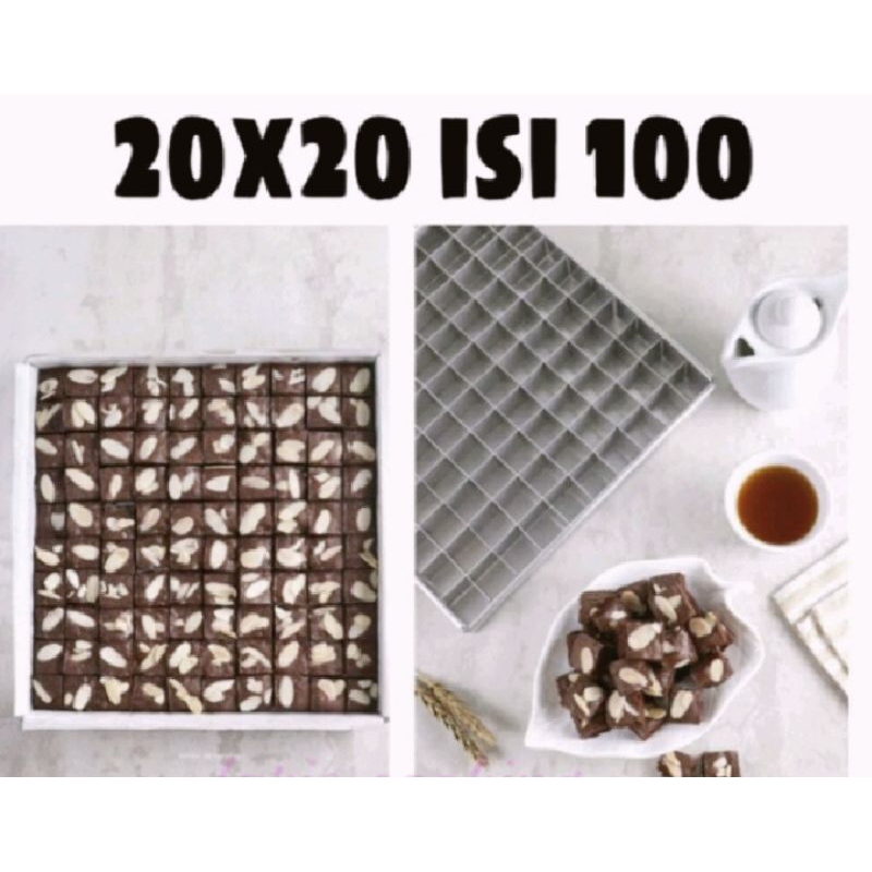 loyang sekat brownies 20x20 isi 100 sekatan