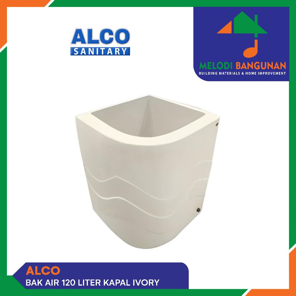 Alco - Bak Air Mandi Sudut Luxury Fiber Glass 120 Liter 120 Ltr Ivory