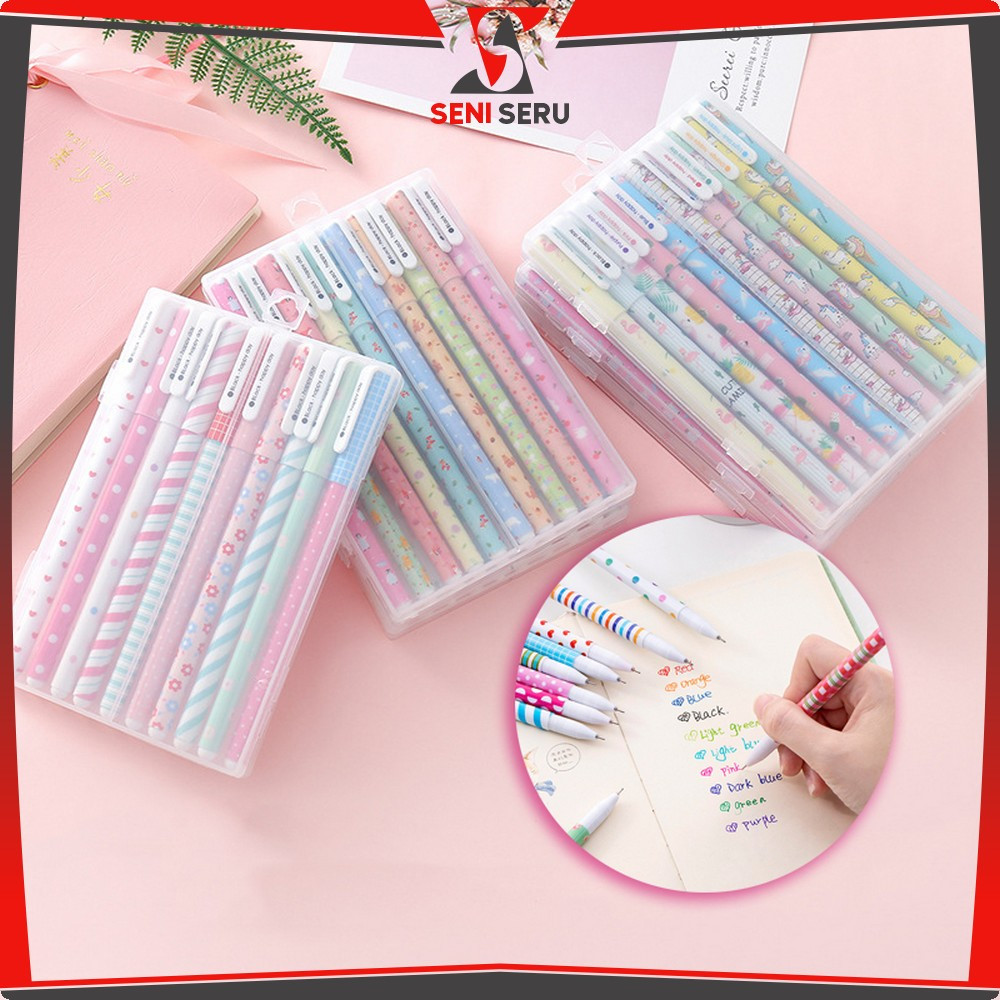 

Pena Korea Color Pen Souvenir Set Alat Tulis Sekolah dan Kantor / Pulpen Gel Set Warna Warni 10IN1 Pena Cair Motif Karakter Seni Seru A54