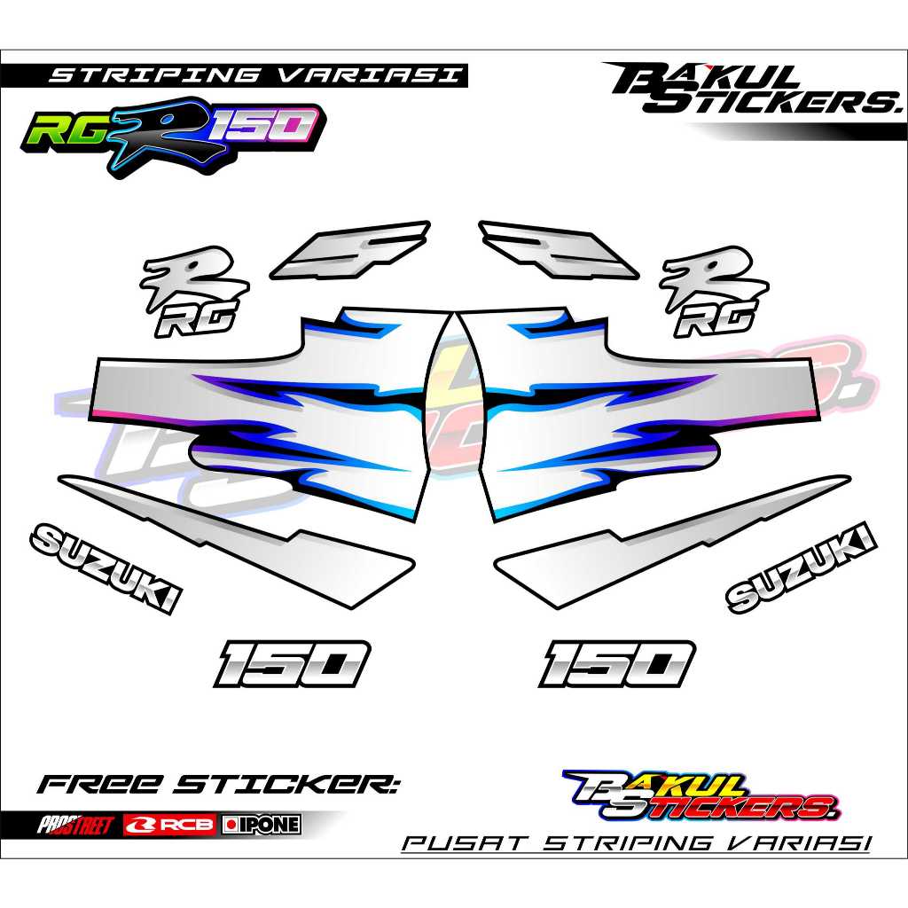 STRIPING VARIASI SUZUKI RG - R150 / STIKER LIST VARIASI MOTOR SUZUKI RG - R150