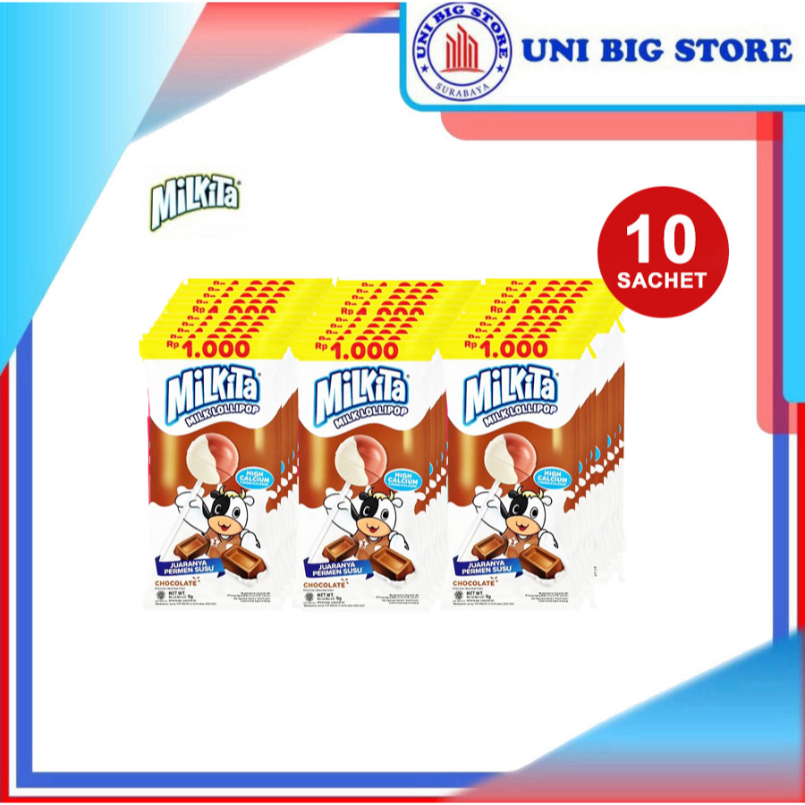

Milkita Milk Lollipop Lolipop Permen Loli Chocolate Strawberry Susu 30 pcs RENTENG Coklat