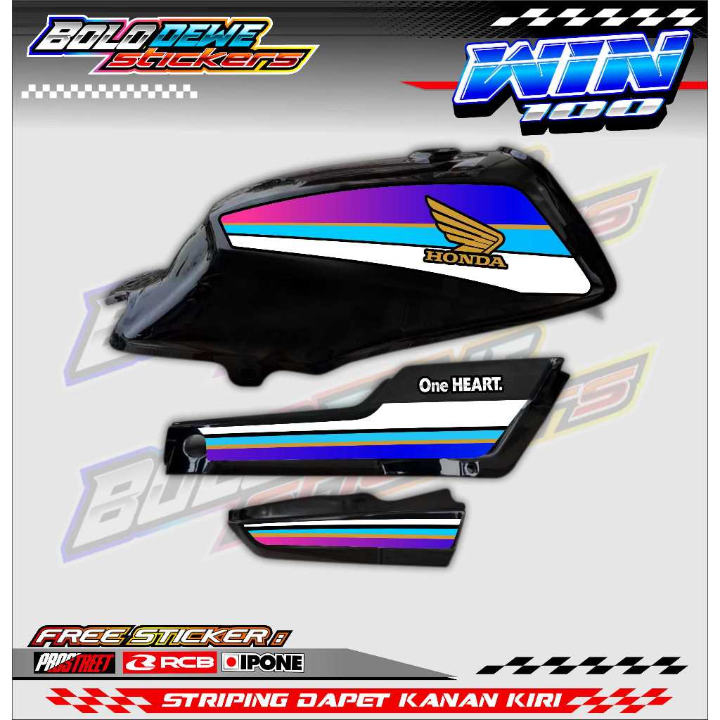 STRIPING VARIASI HONDA WIN 100 / STICKER LIST VARIASI MOTOR HONDA WIN 100
