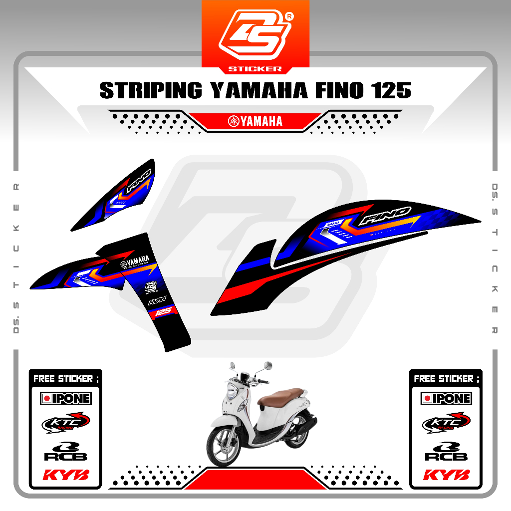 Stiker Fino FI 125 Decal Striping Fino FI 125 Premium Racing DS021224 DS STICKER