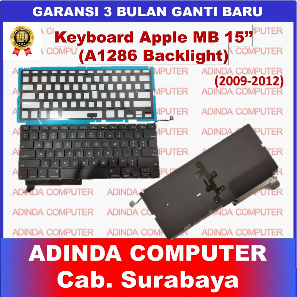 Keyboard Apple Macbook Pro 15" A1286 MC118 MB470 MD104, MD314, MD318, MC118 (2009-2012)
