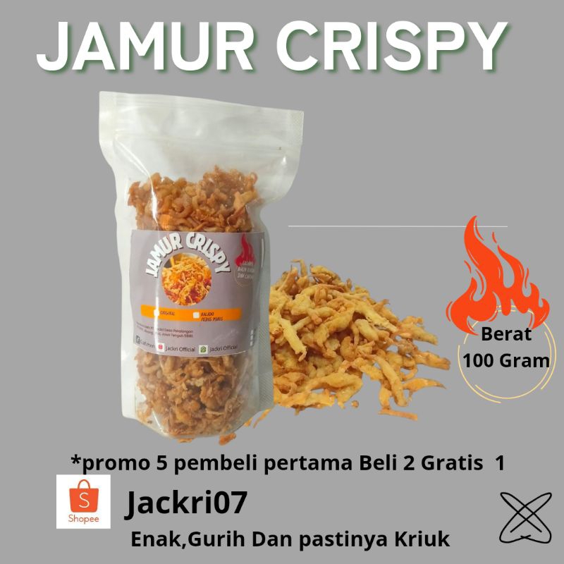 

JAMUR CRISPY Cemilan Sehat bisa buat Lauk pauk Gurih Renyah Nikmat 100 gram