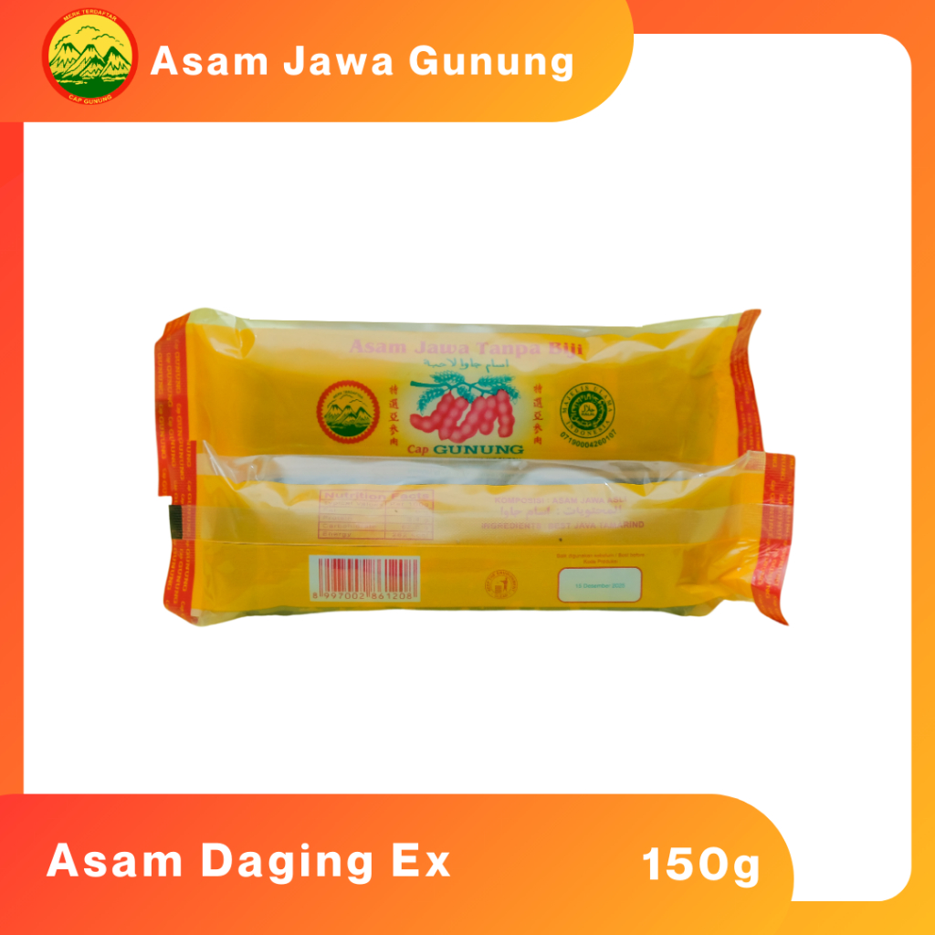 

ASAM JAWA TANPA BIJI ASAM DAGING CAP GUNUNG 150GR TAMARIND NO SEED KEMASAN BARU