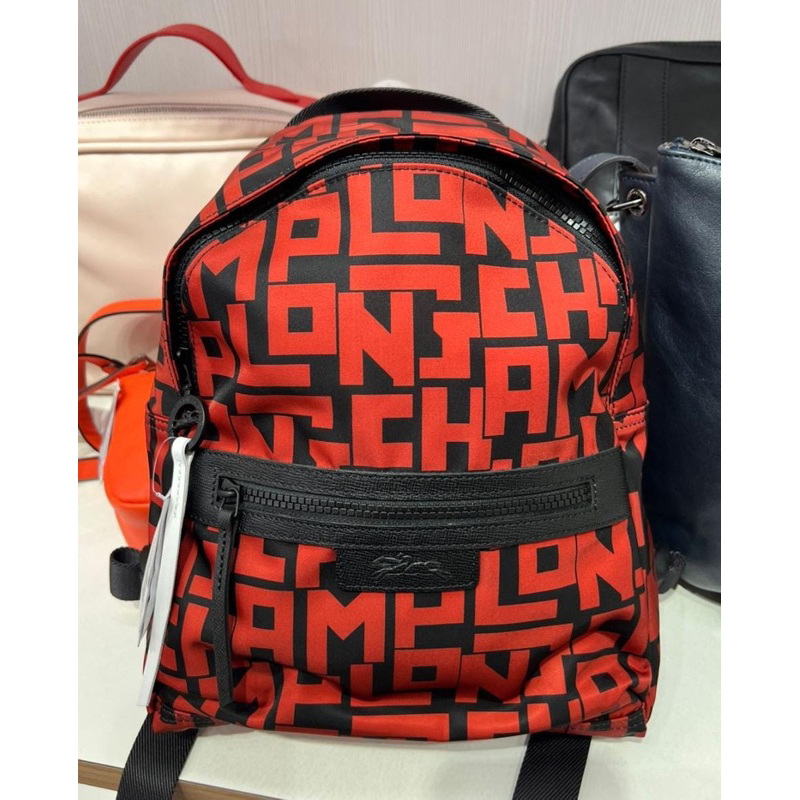 LC Backpack Large Neo Top Zipped Nylon Red Black AUTHENTIC