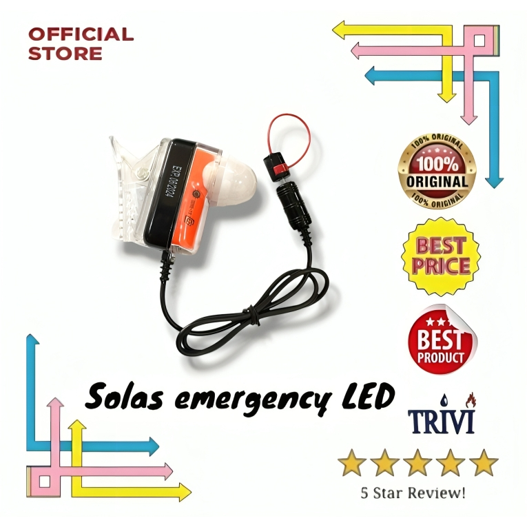 Life jacket light solas emergency led on, lampu pelampung darurat air White solar
