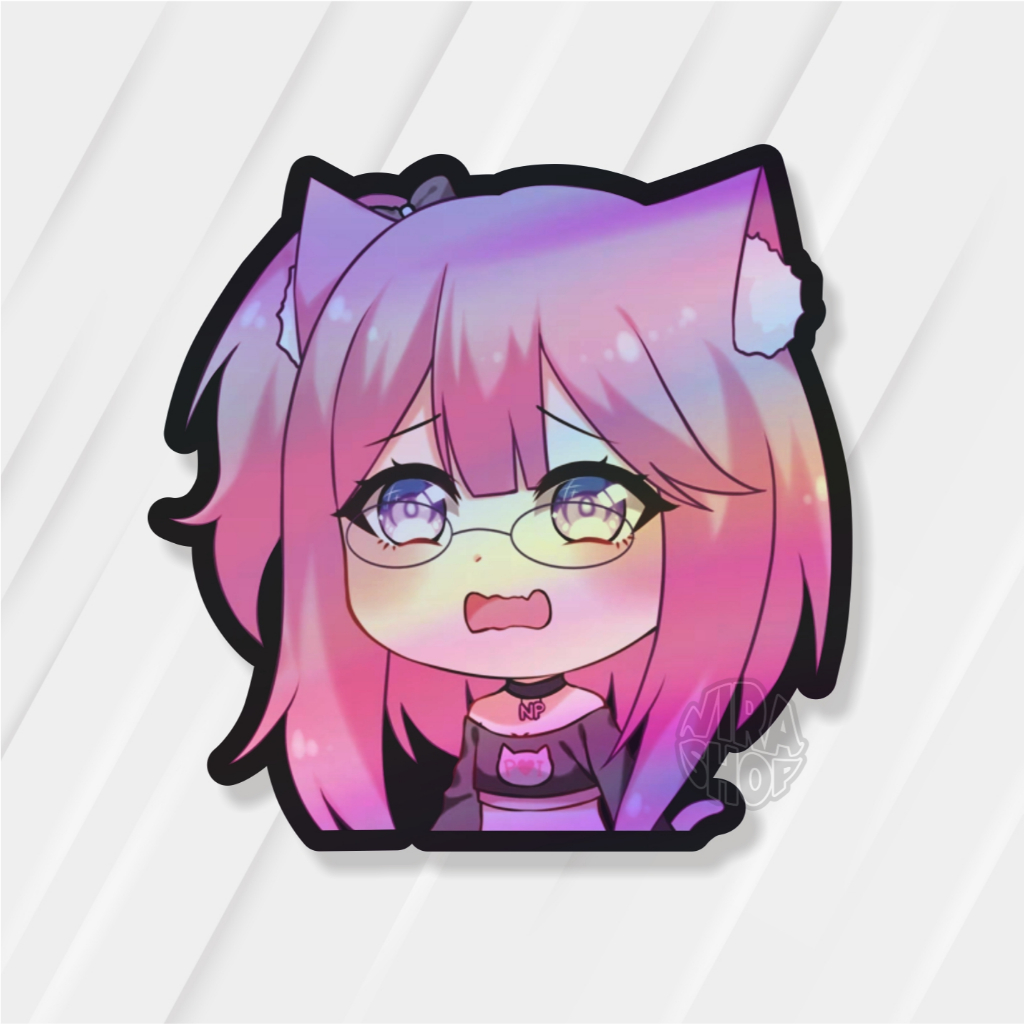 

Sticker Anime Nekopoi Hologram/Non Hologram Ukuran +- 7 x7,1 cm sticker vynil waterproof