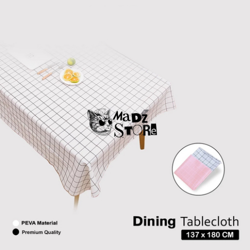 Dekorasi Taplak Tatakan Alas Meja Makan Estetik Kain Taplak Tikar Meja Tahan Air Motif Kotak Kotak E
