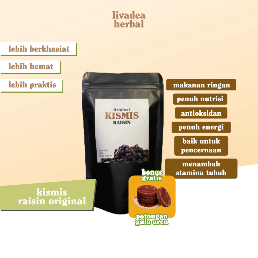 

Dark Raisin Kismis Lezat Kismis 100gr Kacang Arab Livadea