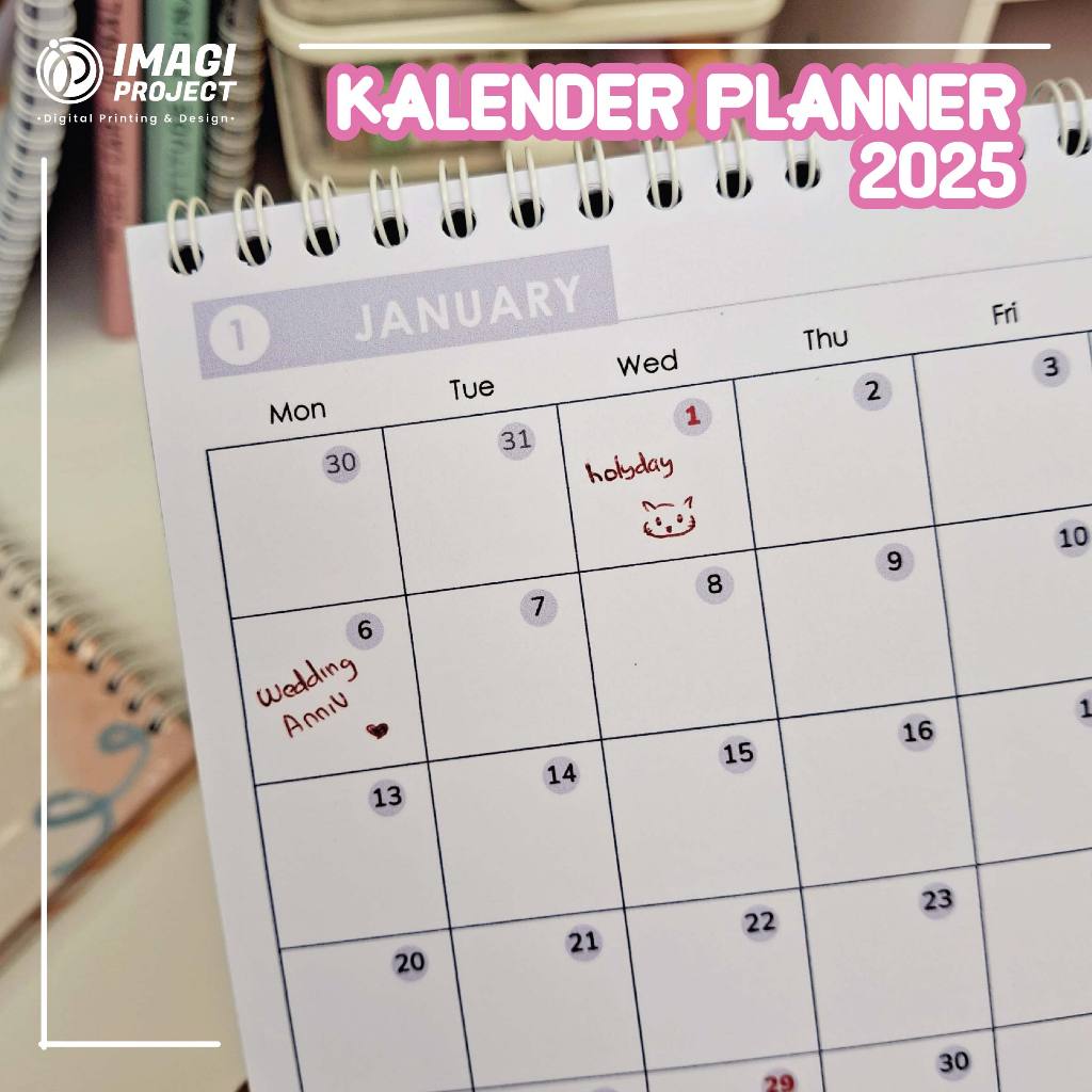 

KALENDER MEJA 2025 CUSTOM LOGO PERUSAHAAN AGENDA MONTHLY PLANNER LUCU AESTHETIC KALENDER DUDUK