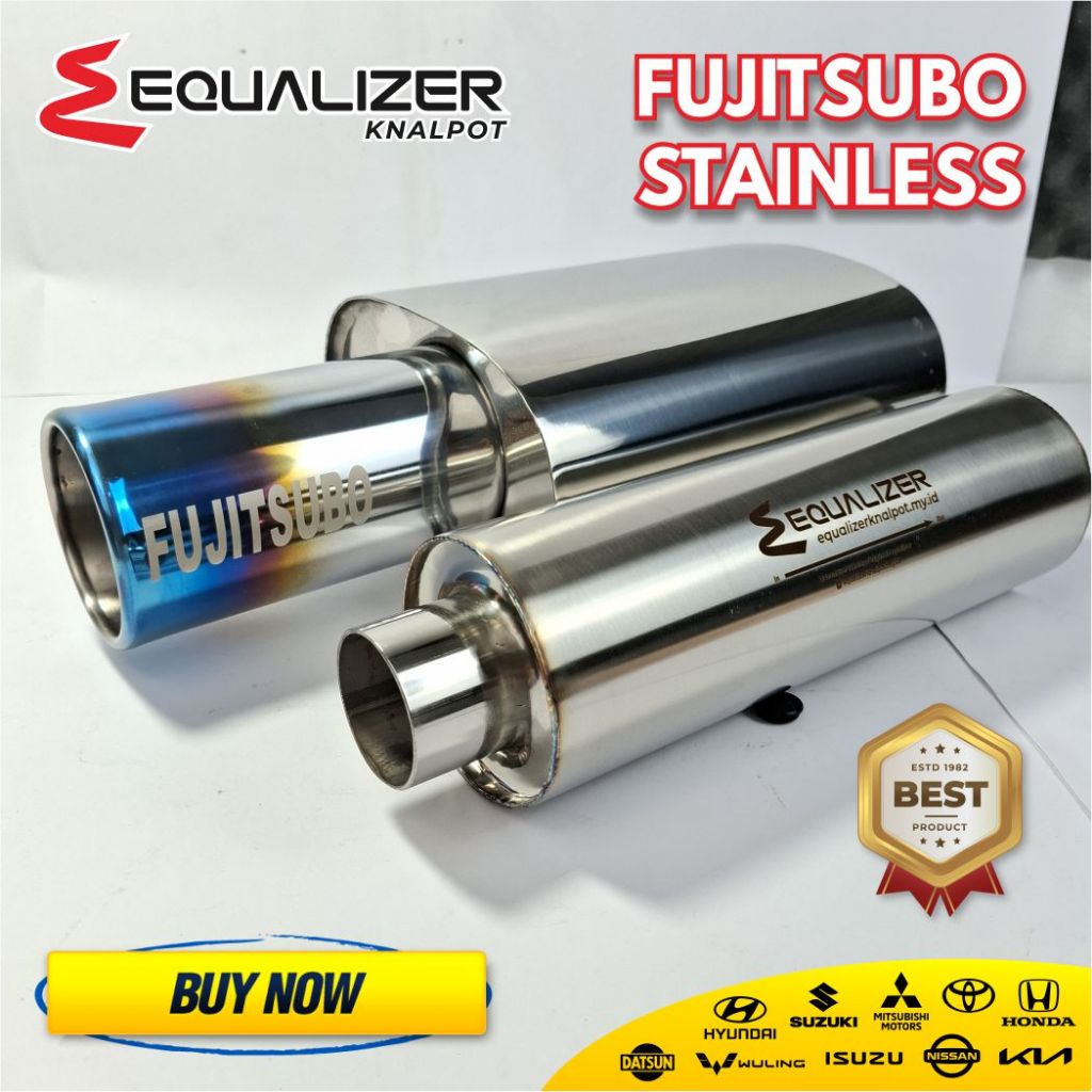 Knalpot Mobil Racing Fujitsubo Jumbo Bass Besar Original Silent Plus + Resonator Equalizer TABUNG Or
