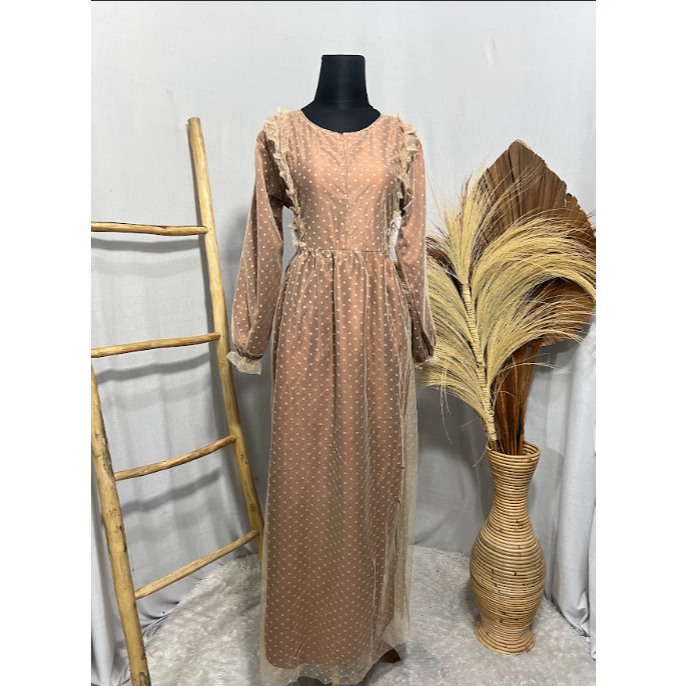 [ BANTING HARGA ] ZURRA GAMIS MAXI BY GAMIS KHADIJAH DRESS TILE POLKADOT BROKAT BUSUI VELVET TUTU JU