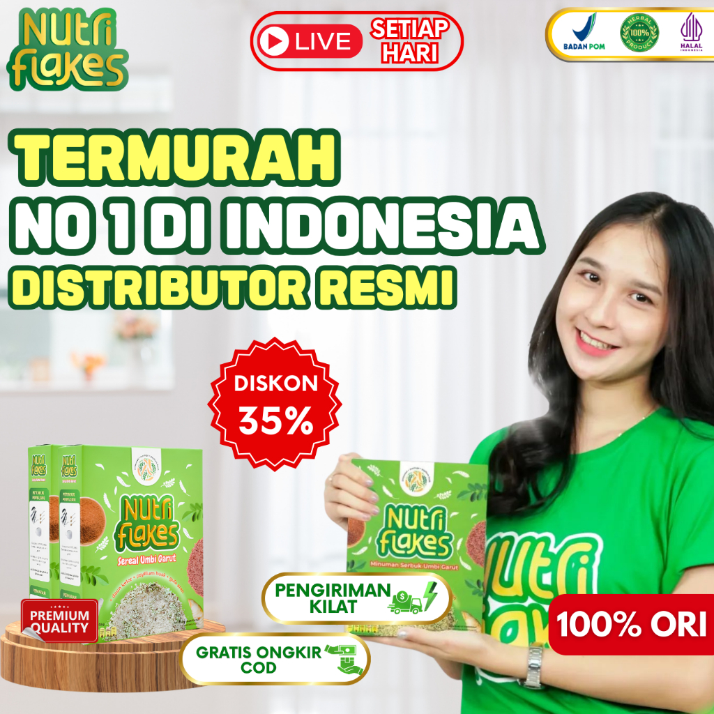 

Nutriflakes Original Asli - Minuman Sereal Umbi Garut Pertama Atasi Asam Lambung Official Store