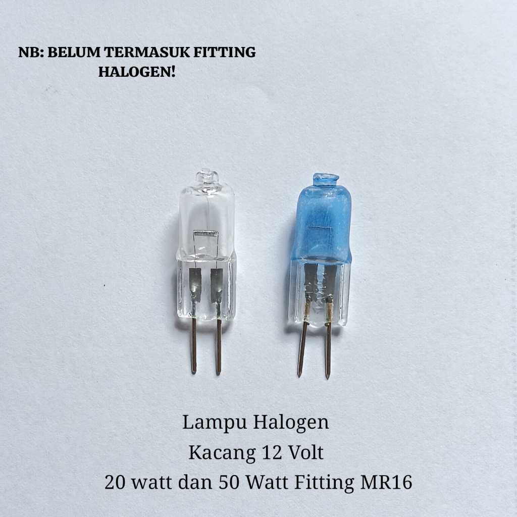 Lampu Halogen Kacang 12Volt 20-Watt dan 50-Watt Fitting G4