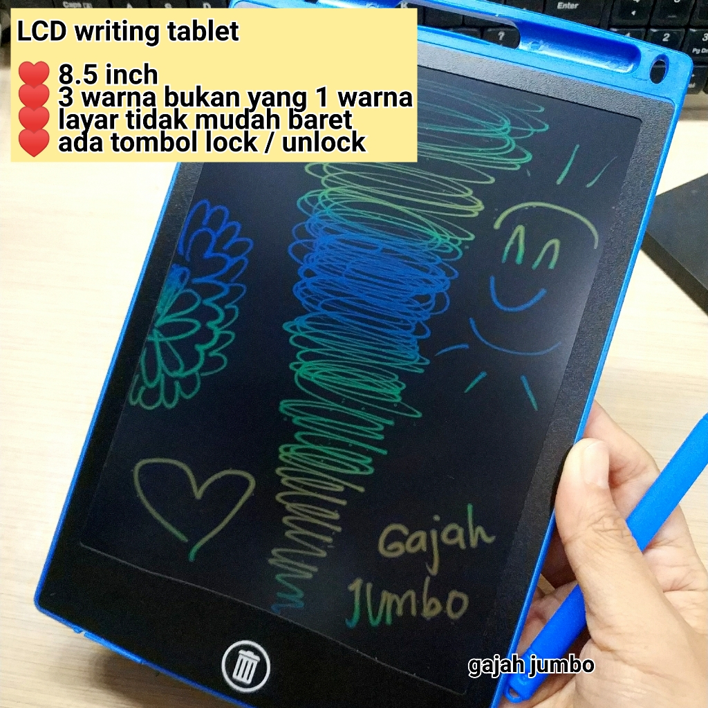 LCD Drawing Pad Tablet Papan Tulis Hapus Corat Coret Buram Saba Mainan Anak Edukatif Edukasi