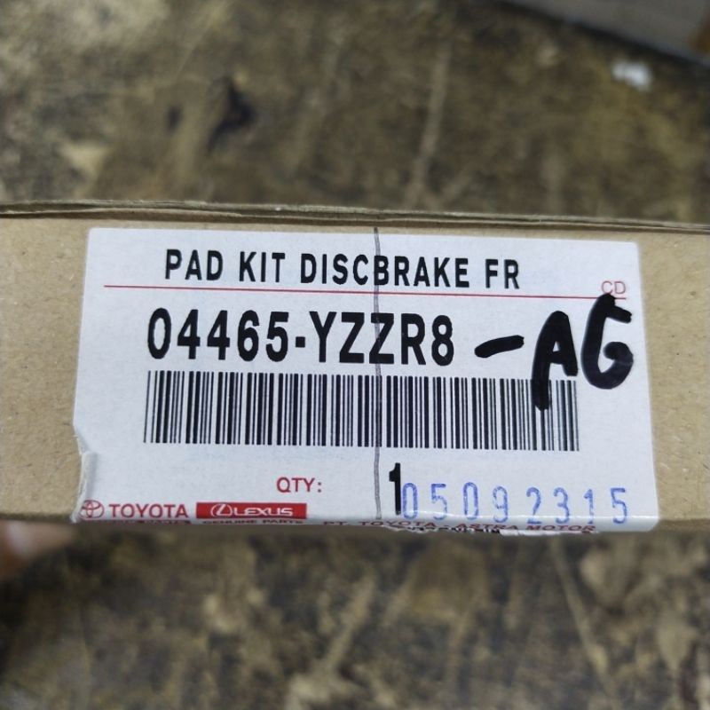 Kampas Rem Depan Avanza 04465-YZZR8 Asli