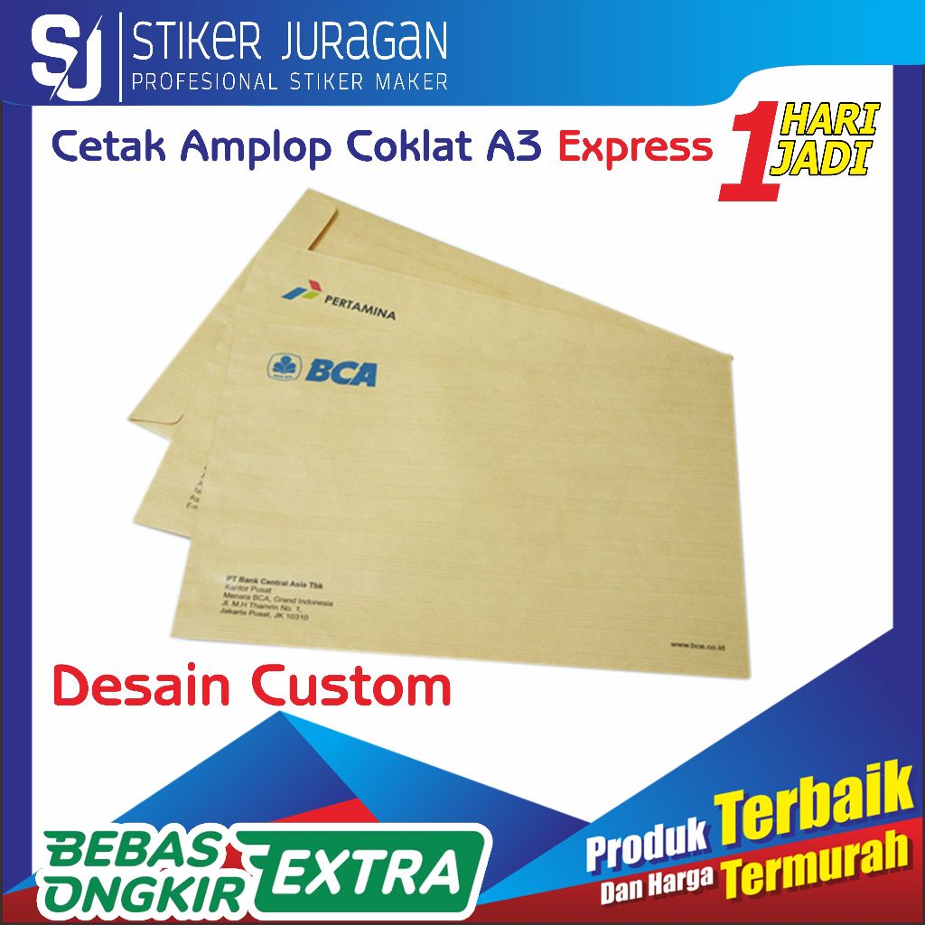 

Amplop Coklat A3 Express | Custom Desain