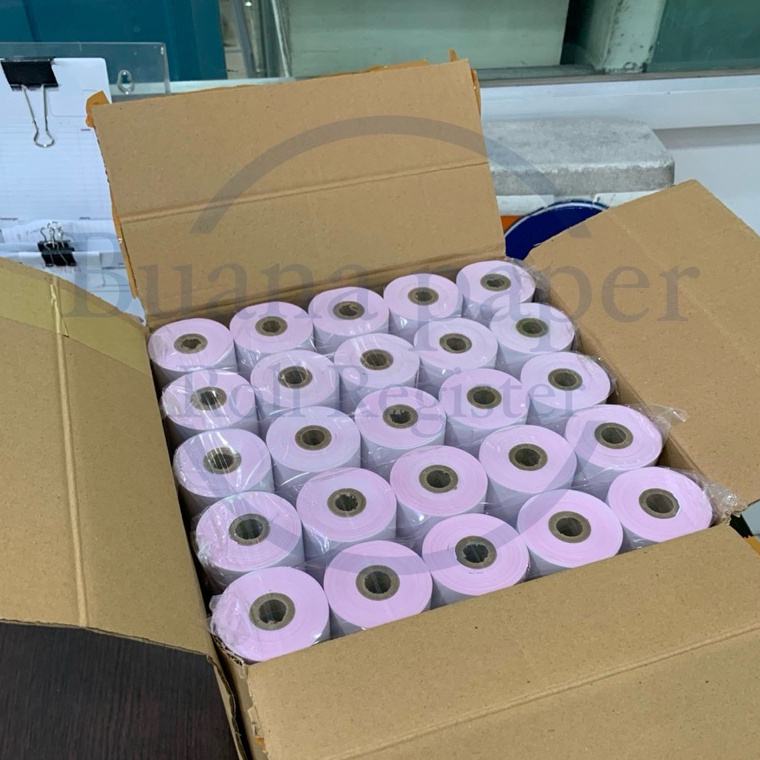 

KODE PRODUK 6FLBO445 Ncr 2ply 75x6 1pack isi1roll kertas kasir putih merah untuk printer TMU 22