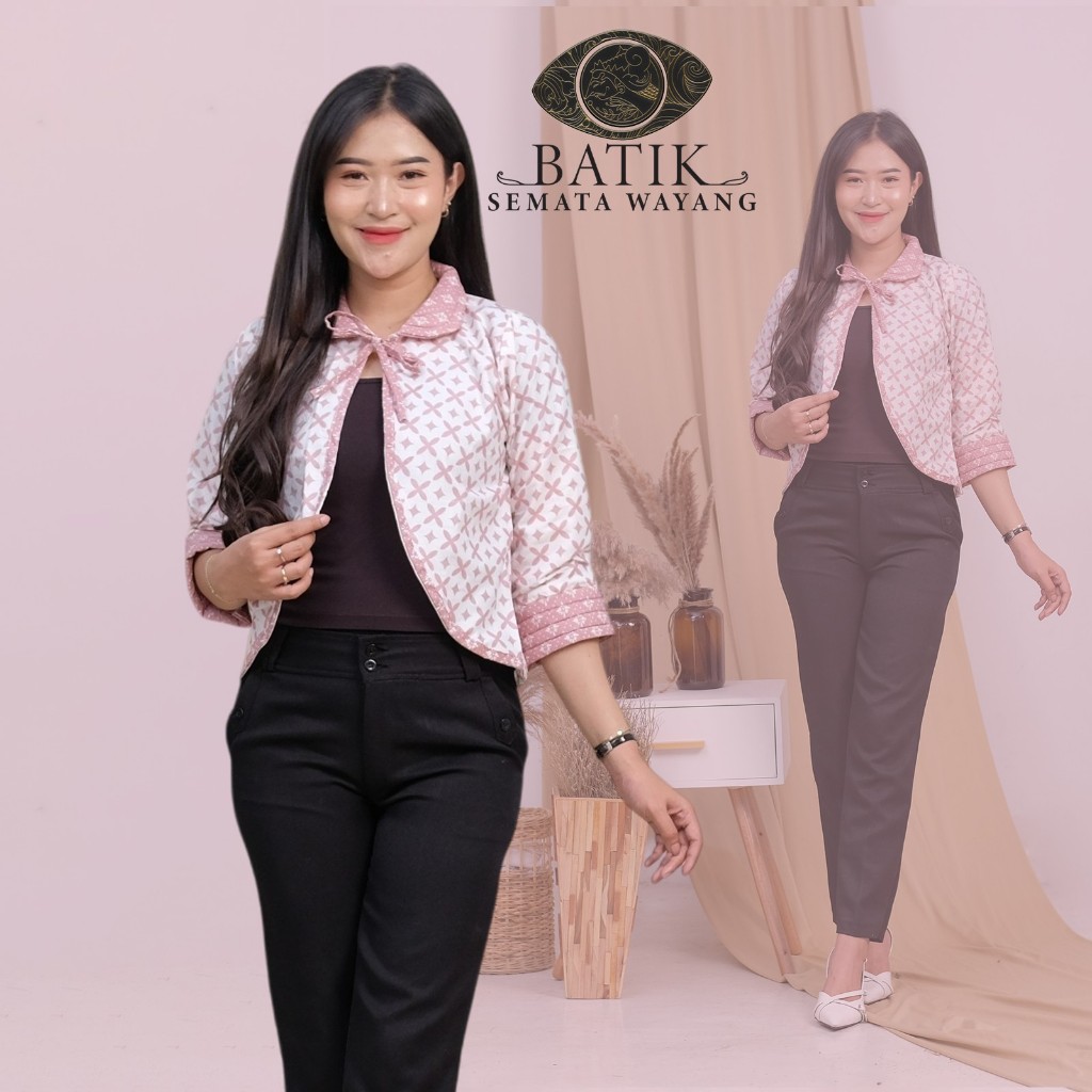 Bonita Outer Batik Wanita / Cardigan Modern Istimewa 2024 Crop Kantor Atasan Blazer Formal Cassual T