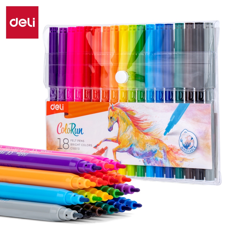 

Pensil Warna/ felt pen/Spidol Warna Deli 18 Warna